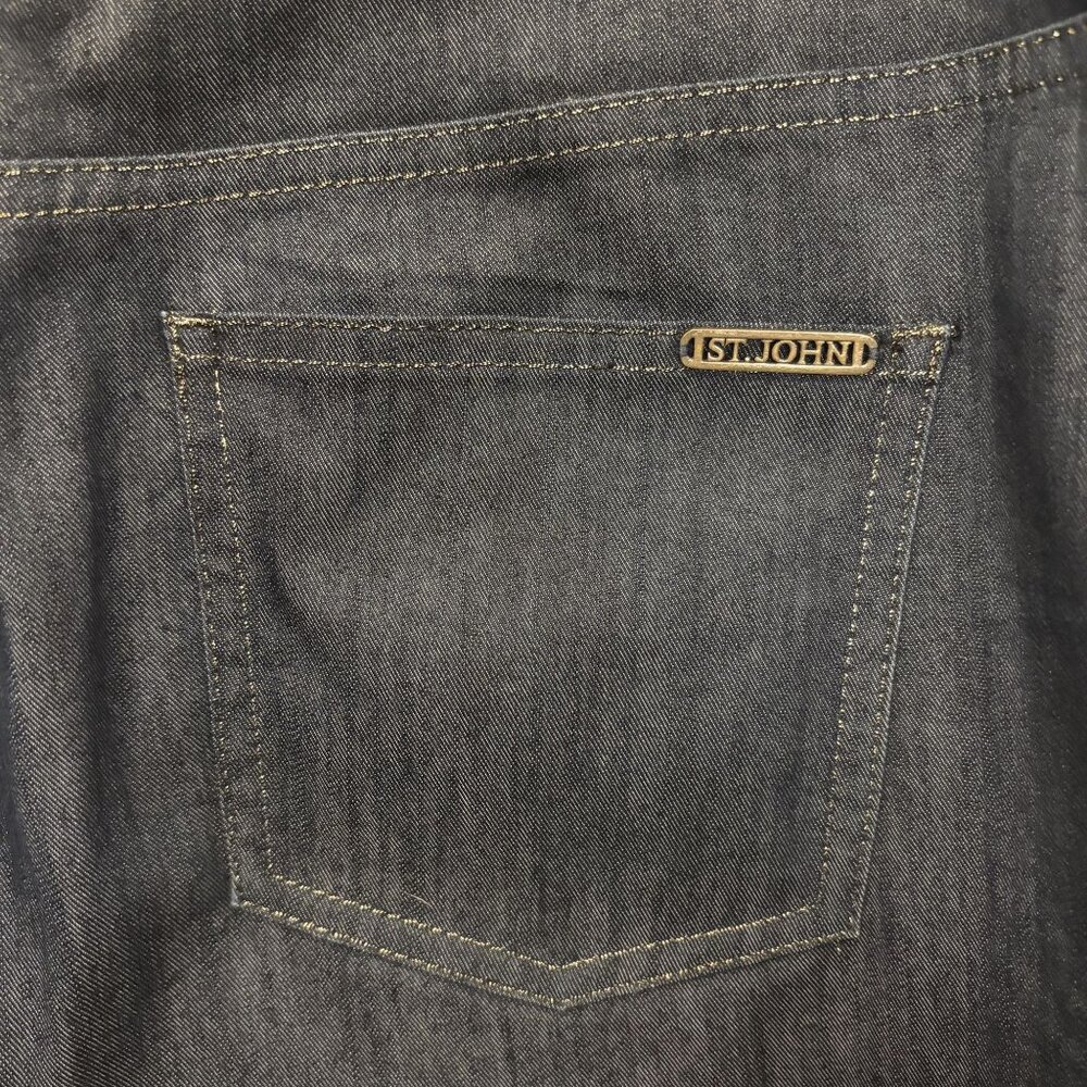 St. John Sport WomenS Dark Wash Denim Jeans Size 10 Classic Straight Fit - Picture 4 of 14